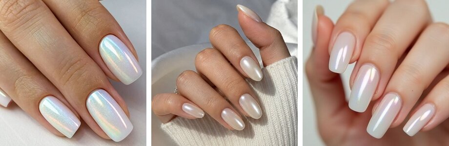 Melkmanicure met chroom